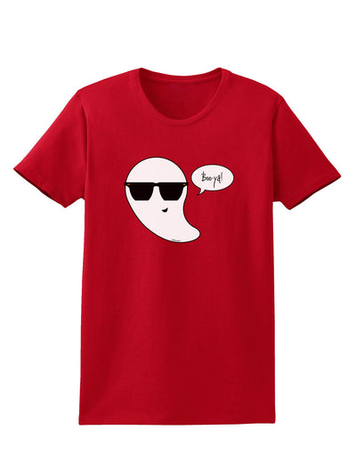 Boo Ya Cool Ghost Halloween Womens Dark T-Shirt-TooLoud-Red-X-Small-Davson Sales