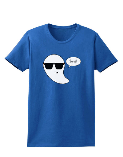 Boo Ya Cool Ghost Halloween Womens Dark T-Shirt-TooLoud-Royal-Blue-X-Small-Davson Sales