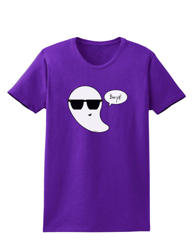 Boo Ya Cool Ghost Halloween Womens Dark T-Shirt-TooLoud-Purple-X-Small-Davson Sales