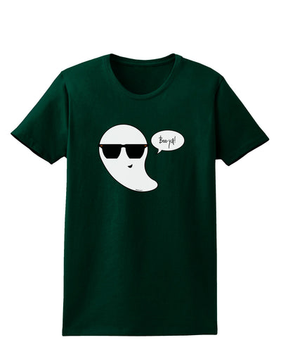 Boo Ya Cool Ghost Halloween Womens Dark T-Shirt-TooLoud-Forest-Green-Small-Davson Sales