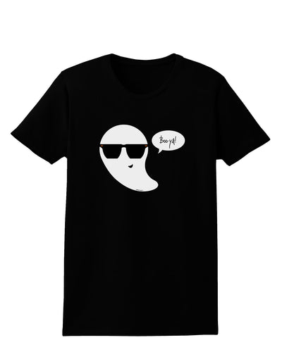 Boo Ya Cool Ghost Halloween Womens Dark T-Shirt-TooLoud-Black-X-Small-Davson Sales