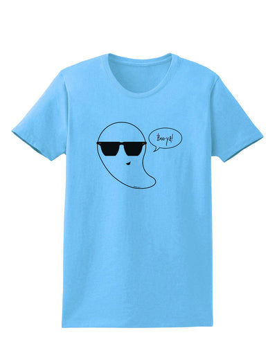 Boo Ya Cool Ghost Halloween Womens T-Shirt-Womens T-Shirt-TooLoud-Aquatic-Blue-X-Small-Davson Sales