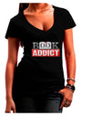 Book Addict Womens V-Neck Dark T-Shirt-Womens V-Neck T-Shirts-TooLoud-Black-Juniors Fitted XX-Large-Davson Sales