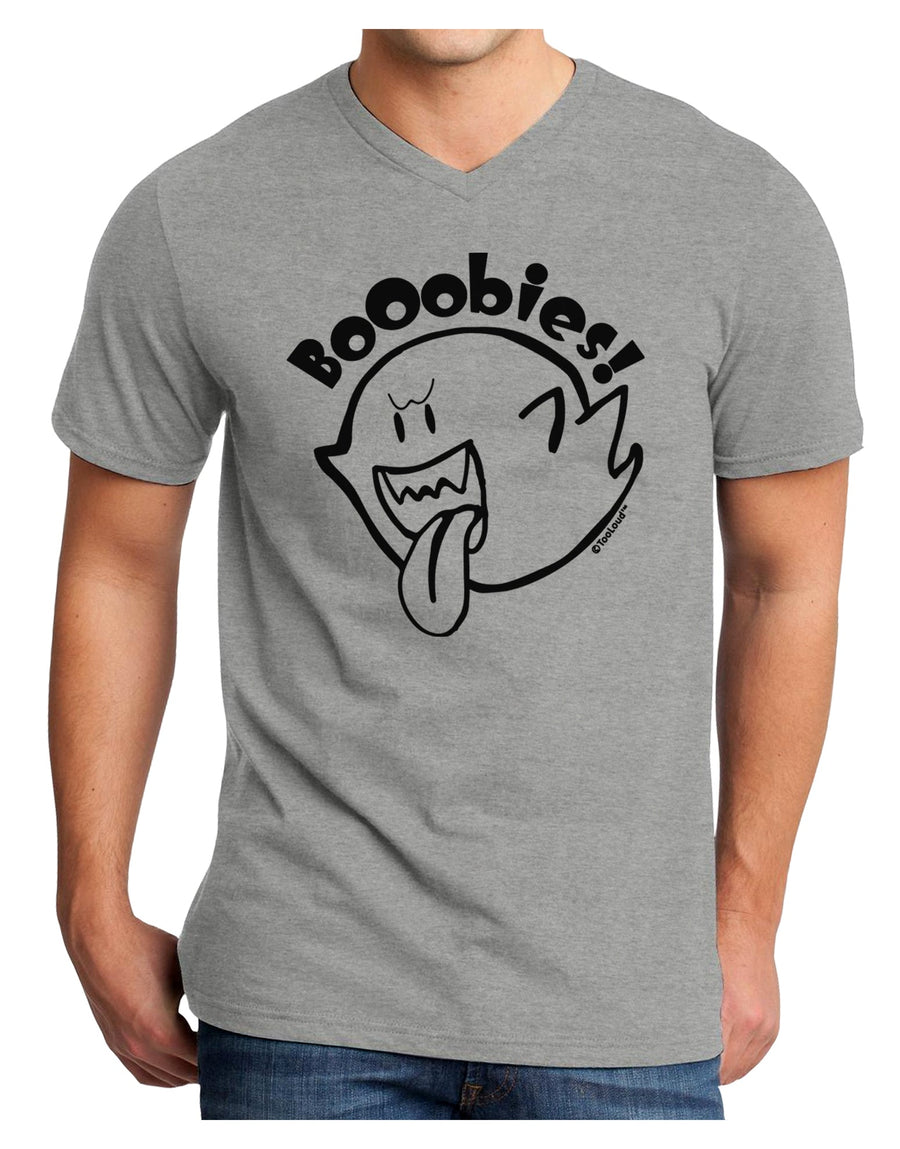 Booobies Adult V-Neck T-shirt-Mens T-Shirt-TooLoud-White-Small-Davson Sales