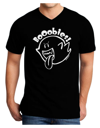 Booobies Adult V-Neck T-shirt-Mens T-Shirt-TooLoud-Black-Small-Davson Sales