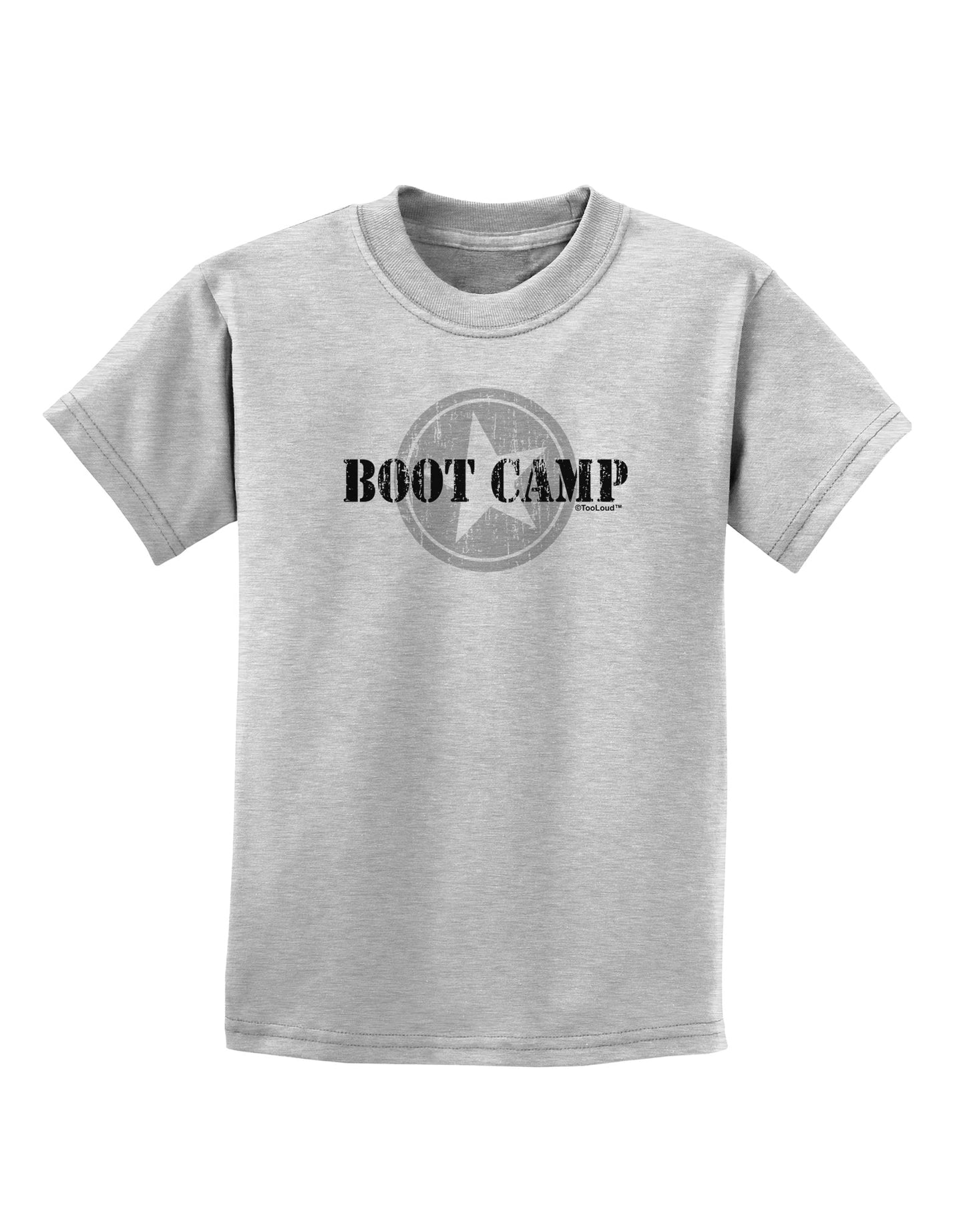 Boot Camp Distressed Text Childrens T-Shirt by TooLoud-Childrens T-Shirt-TooLoud-AshGray-X-Small-Davson Sales