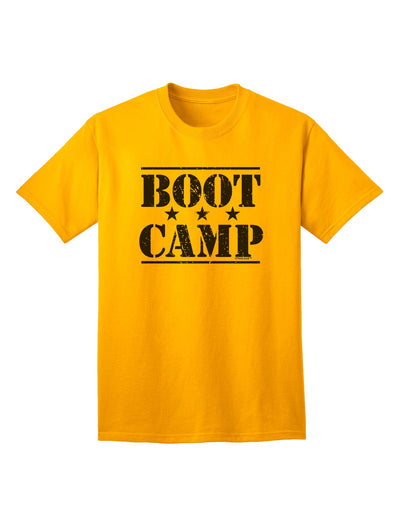 Bootcamp Large Distressed Text Adult T-Shirt: Vintage-Inspired Apparel for the Modern Individual-Mens T-shirts-TooLoud-Gold-Small-Davson Sales