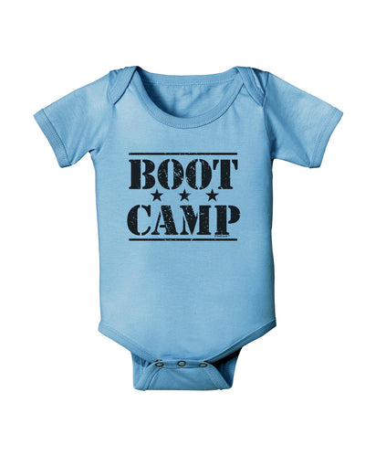 Bootcamp Large distressed Text Baby Romper Bodysuit by TooLoud-TooLoud-LightBlue-06-Months-Davson Sales