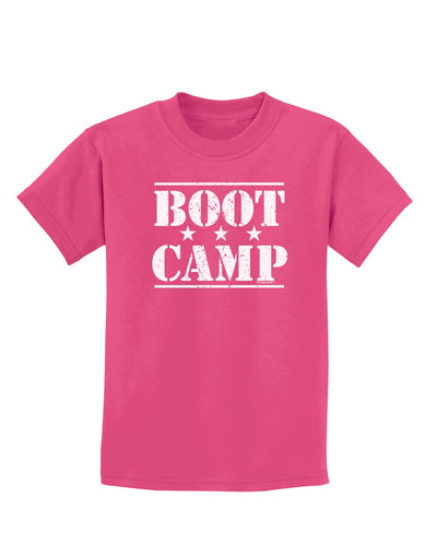 Bootcamp Large distressed Text Childrens Dark T-Shirt by TooLoud-Childrens T-Shirt-TooLoud-Sangria-X-Small-Davson Sales