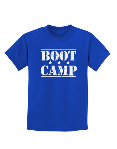 Bootcamp Large distressed Text Childrens Dark T-Shirt by TooLoud-Childrens T-Shirt-TooLoud-Royal-Blue-X-Small-Davson Sales