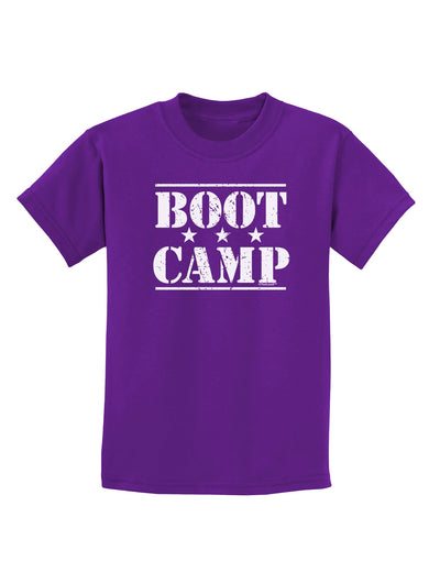 Bootcamp Large distressed Text Childrens Dark T-Shirt by TooLoud-Childrens T-Shirt-TooLoud-Purple-X-Small-Davson Sales