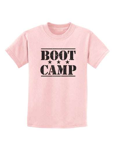 Bootcamp Large distressed Text Childrens T-Shirt by TooLoud-TooLoud-PalePink-X-Small-Davson Sales