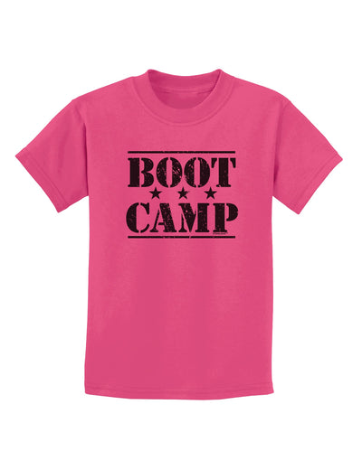 Bootcamp Large distressed Text Childrens T-Shirt by TooLoud-TooLoud-Sangria-X-Small-Davson Sales