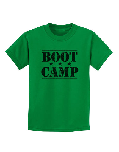 Bootcamp Large distressed Text Childrens T-Shirt by TooLoud-TooLoud-Kelly-Green-X-Small-Davson Sales