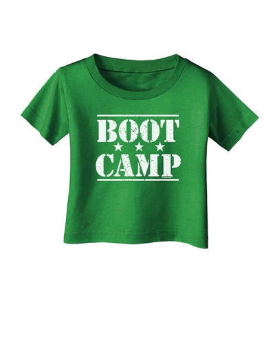 Bootcamp Large distressed Text Infant T-Shirt Dark by TooLoud-TooLoud-Clover-Green-06-Months-Davson Sales