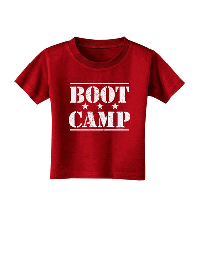 Bootcamp Large distressed Text Toddler T-Shirt Dark by TooLoud