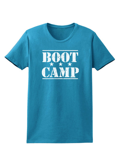 Bootcamp Large distressed Text Womens Dark T-Shirt-TooLoud-Turquoise-X-Small-Davson Sales