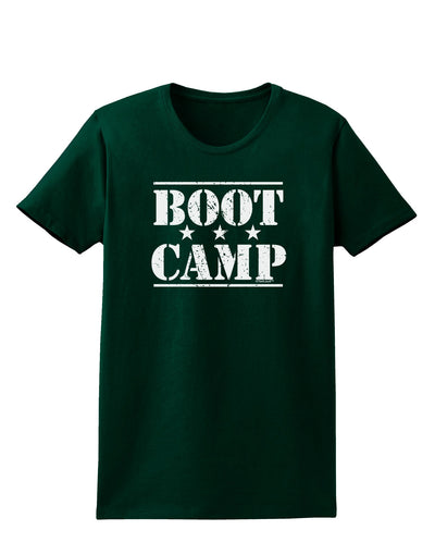 Bootcamp Large distressed Text Womens Dark T-Shirt-TooLoud-Forest-Green-Small-Davson Sales