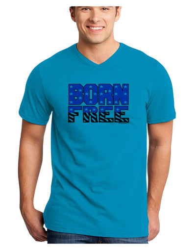 Born Free Color Adult V-Neck T-shirt by TooLoud-Mens V-Neck T-Shirt-TooLoud-Turquoise-Small-Davson Sales