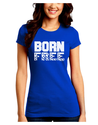 Born Free Juniors Crew Dark T-Shirt by TooLoud-T-Shirts Juniors Tops-TooLoud-Royal-Blue-Juniors Fitted Small-Davson Sales