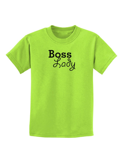 Boss Lady - Boss Day Childrens T-Shirt-Childrens T-Shirt-TooLoud-Lime-Green-X-Large-Davson Sales