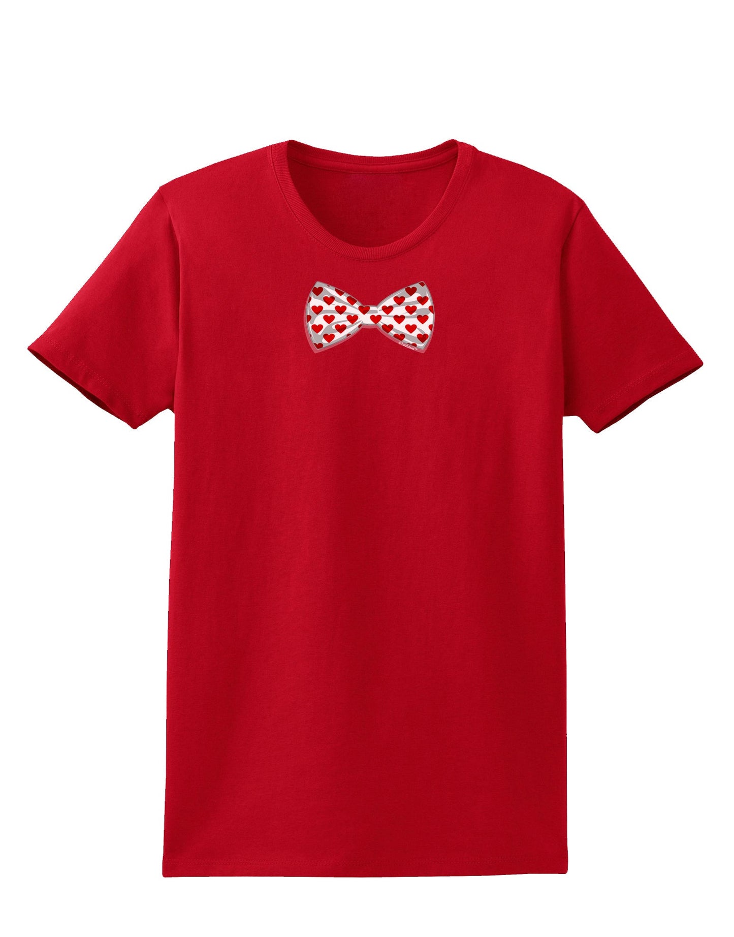 Bow Tie Hearts Womens Dark T-Shirt-TooLoud-Red-X-Small-Davson Sales