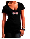 Bow Tie Hearts Womens V-Neck Dark T-Shirt-Womens V-Neck T-Shirts-TooLoud-Black-Juniors Fitted Small-Davson Sales