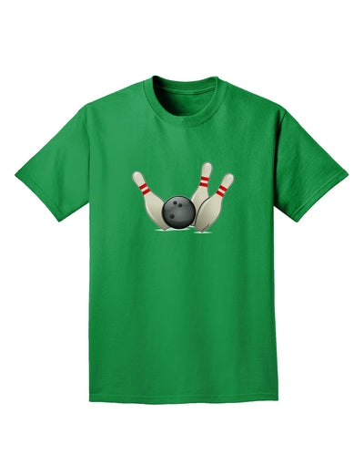 Bowling Ball with Pins Adult Dark T-Shirt-Mens T-Shirt-TooLoud-Kelly-Green-Small-Davson Sales