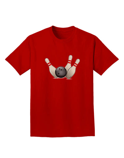 Bowling Ball with Pins Adult Dark T-Shirt-Mens T-Shirt-TooLoud-Red-Small-Davson Sales