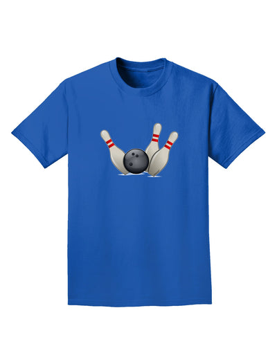 Bowling Ball with Pins Adult Dark T-Shirt-Mens T-Shirt-TooLoud-Royal-Blue-Small-Davson Sales