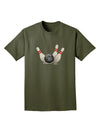 Bowling Ball with Pins Adult Dark T-Shirt-Mens T-Shirt-TooLoud-Military-Green-Small-Davson Sales