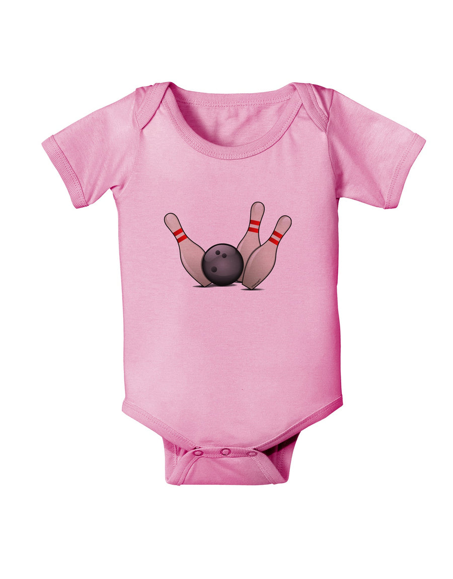 Bowling Ball with Pins Baby Romper Bodysuit-Baby Romper-TooLoud-White-06-Months-Davson Sales