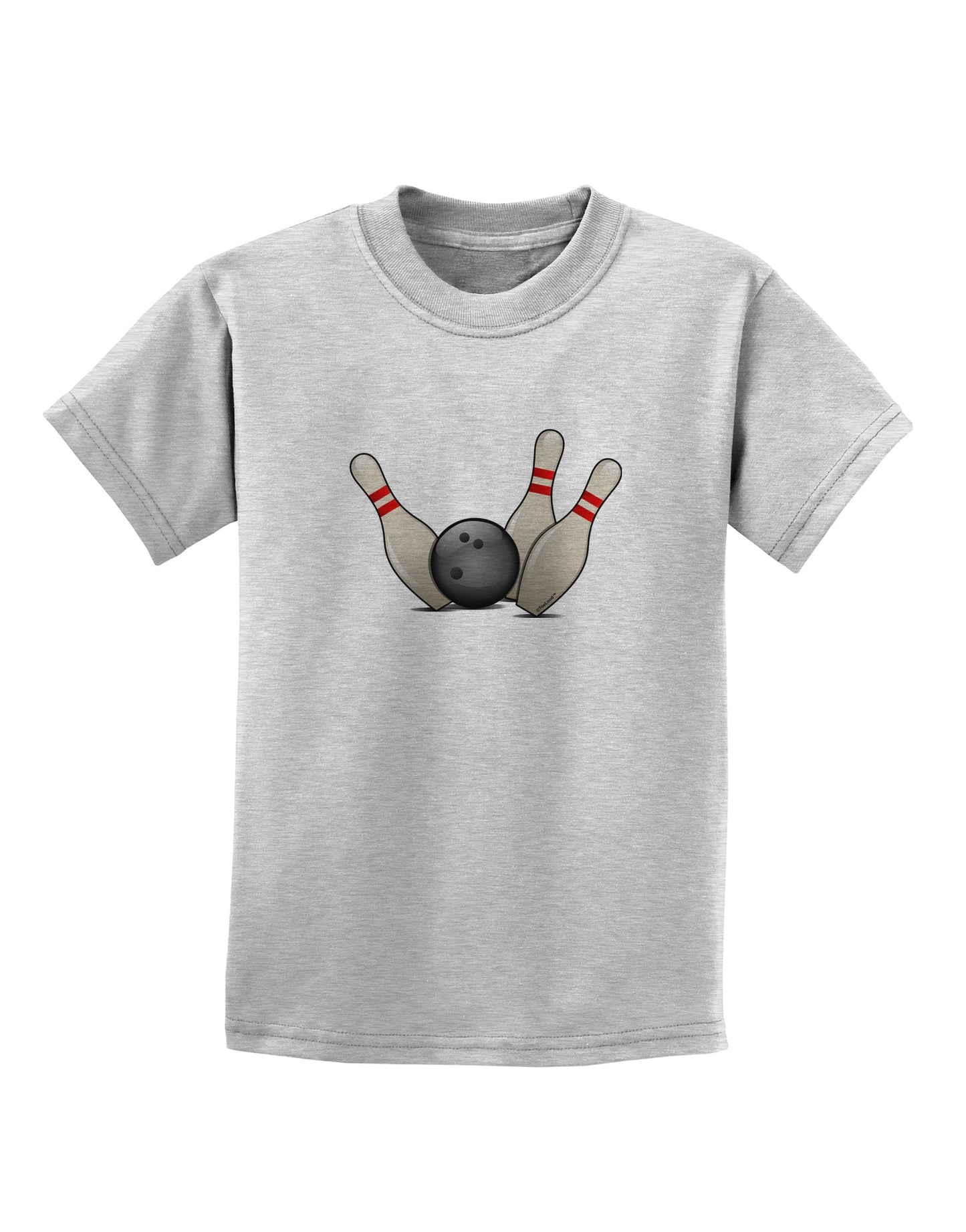 Bowling Ball with Pins Childrens T-Shirt-Childrens T-Shirt-TooLoud-AshGray-X-Small-Davson Sales