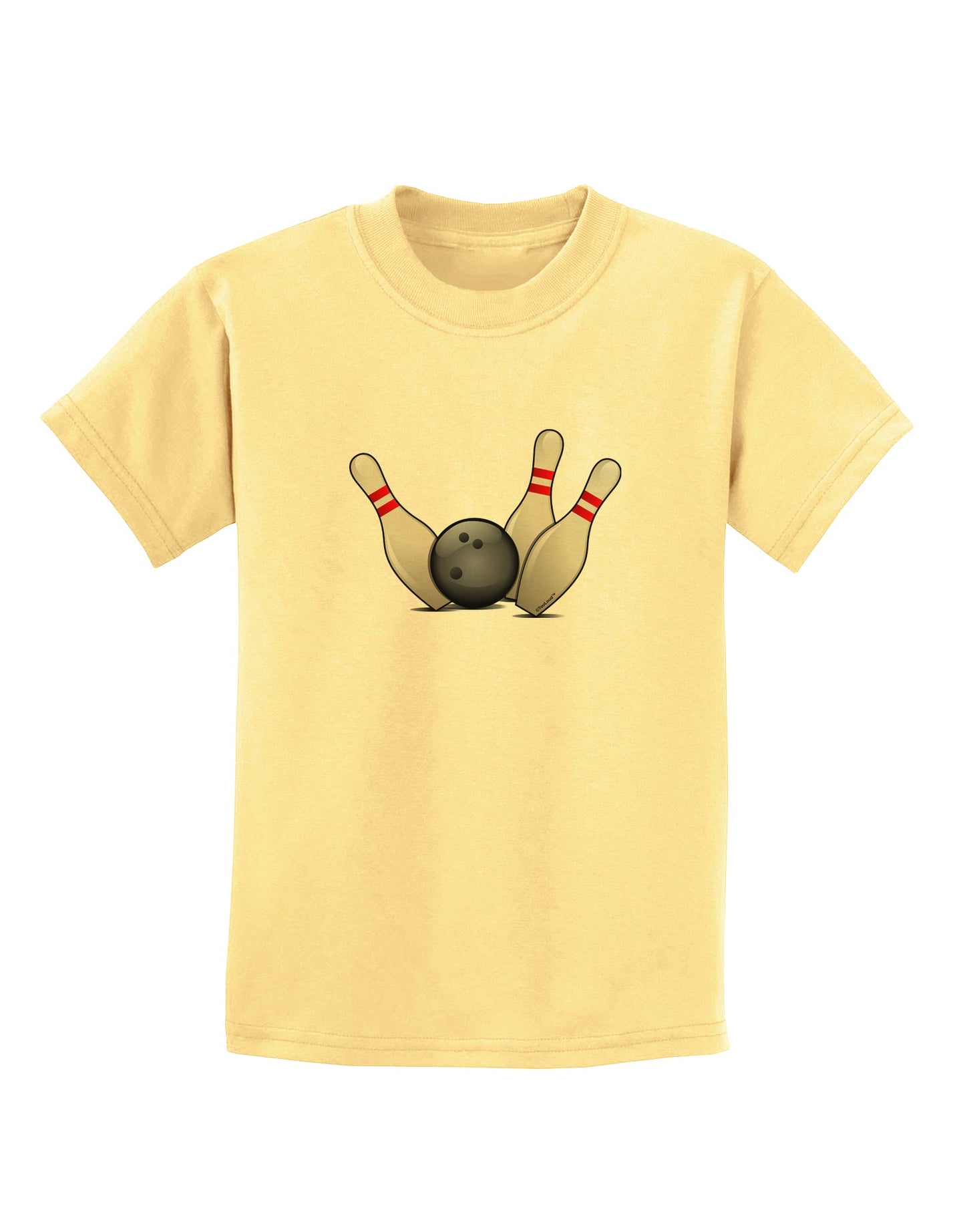 Bowling Ball with Pins Childrens T-Shirt-Childrens T-Shirt-TooLoud-Daffodil-Yellow-X-Small-Davson Sales