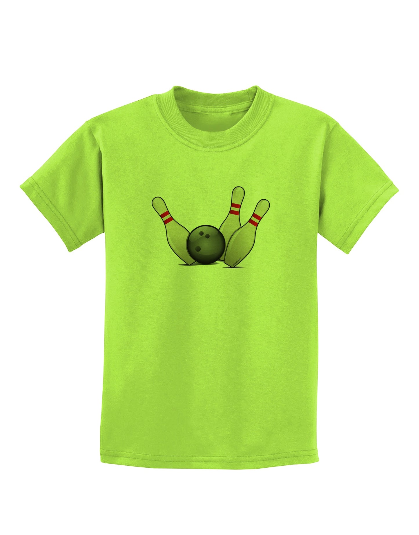 Bowling Ball with Pins Childrens T-Shirt-Childrens T-Shirt-TooLoud-Lime-Green-X-Small-Davson Sales
