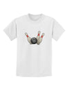 Bowling Ball with Pins Childrens T-Shirt-Childrens T-Shirt-TooLoud-White-X-Small-Davson Sales