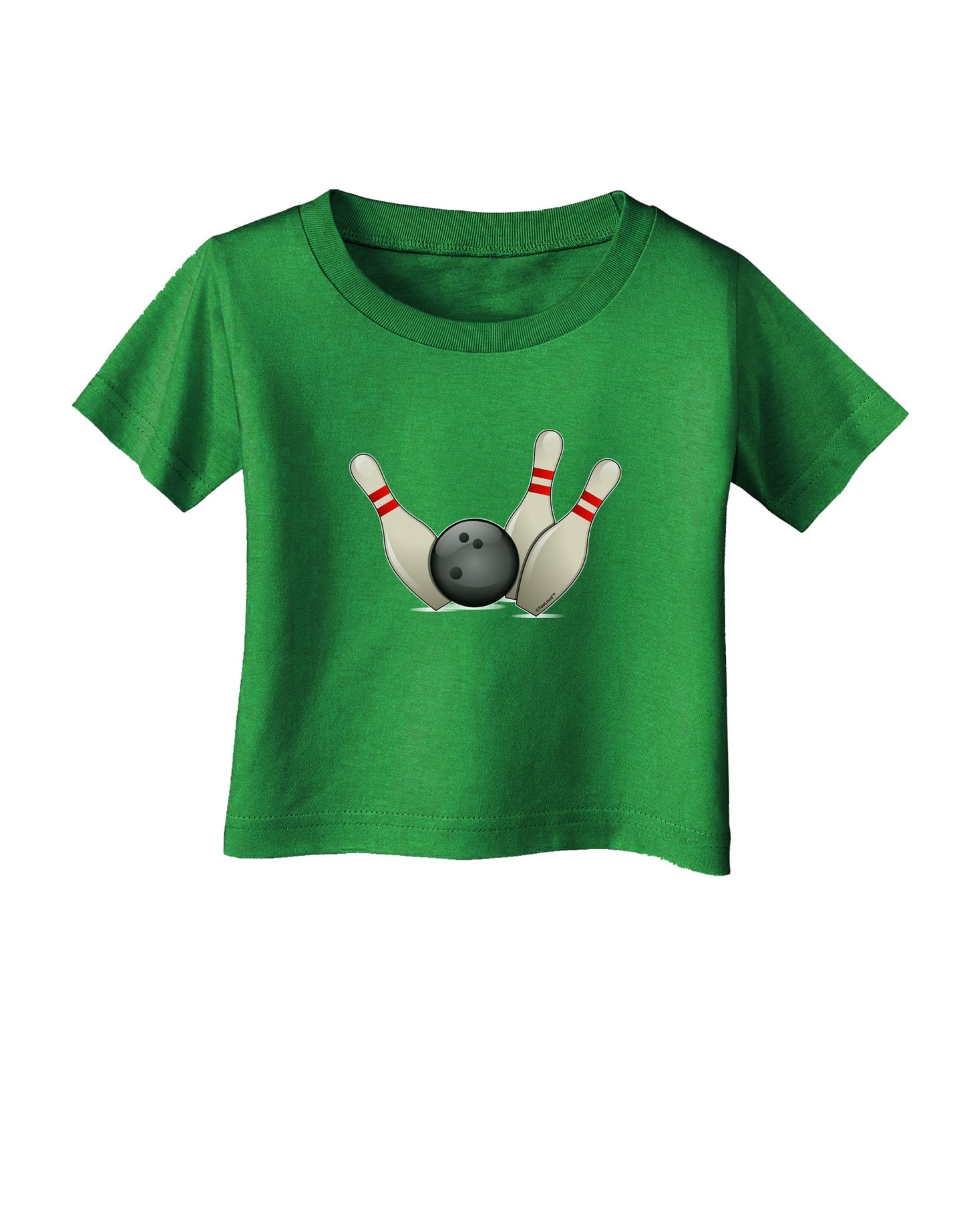 Bowling Ball with Pins Infant T-Shirt Dark-Infant T-Shirt-TooLoud-Clover-Green-06-Months-Davson Sales