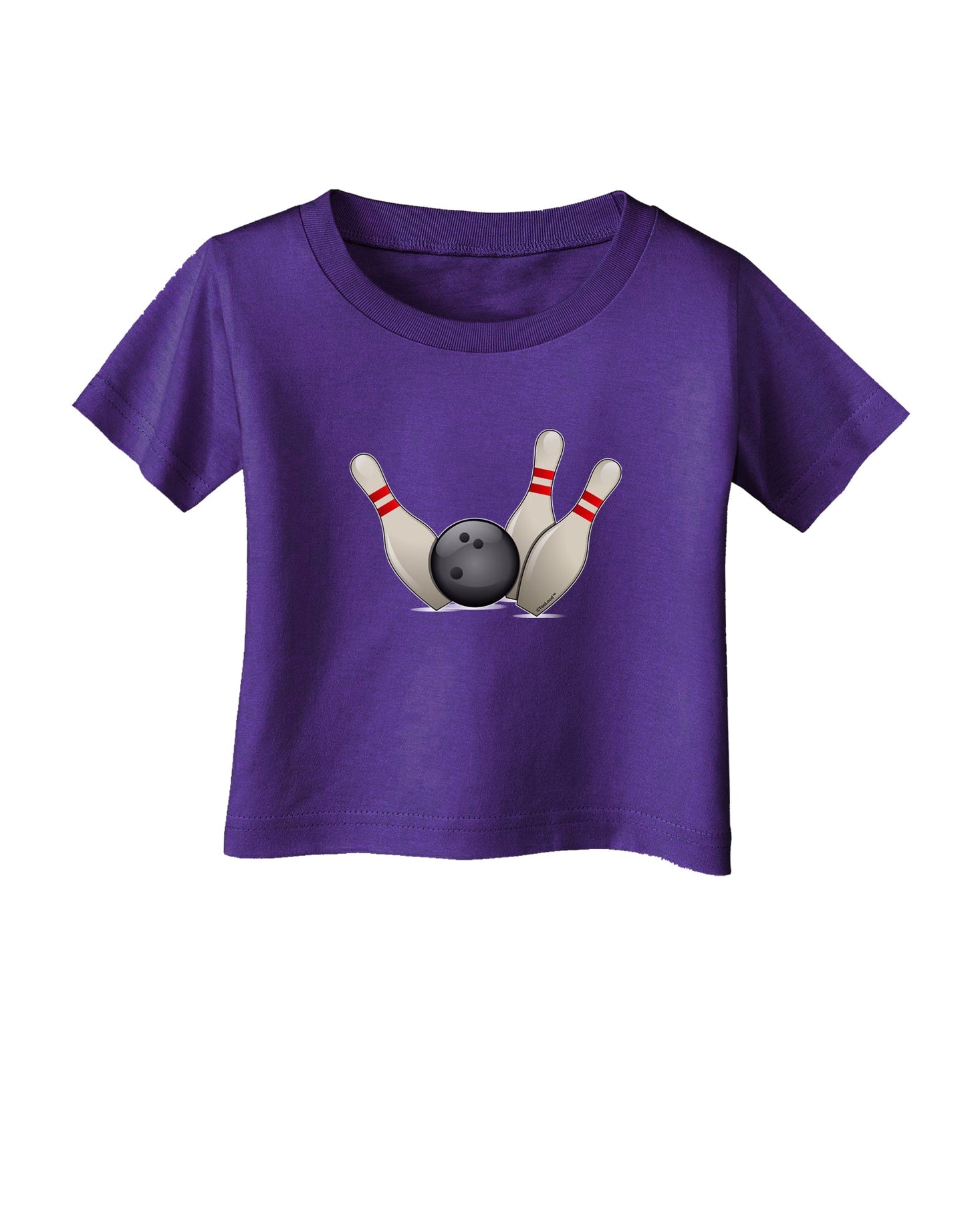 Bowling Ball with Pins Infant T-Shirt Dark-Infant T-Shirt-TooLoud-Purple-06-Months-Davson Sales