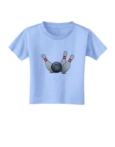 Bowling Ball with Pins Toddler T-Shirt-Toddler T-Shirt-TooLoud-Aquatic-Blue-2T-Davson Sales