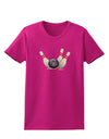 Bowling Ball with Pins Womens Dark T-Shirt-TooLoud-Hot-Pink-Small-Davson Sales