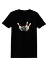 Bowling Ball with Pins Womens Dark T-Shirt-TooLoud-Black-X-Small-Davson Sales