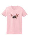 Bowling Ball with Pins Womens T-Shirt-Womens T-Shirt-TooLoud-PalePink-X-Small-Davson Sales