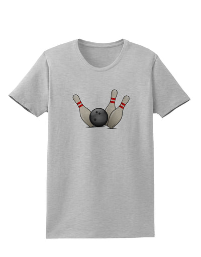 Bowling Ball with Pins Womens T-Shirt-Womens T-Shirt-TooLoud-AshGray-X-Small-Davson Sales