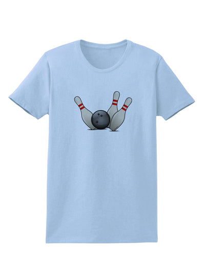 Bowling Ball with Pins Womens T-Shirt-Womens T-Shirt-TooLoud-Light-Blue-X-Small-Davson Sales