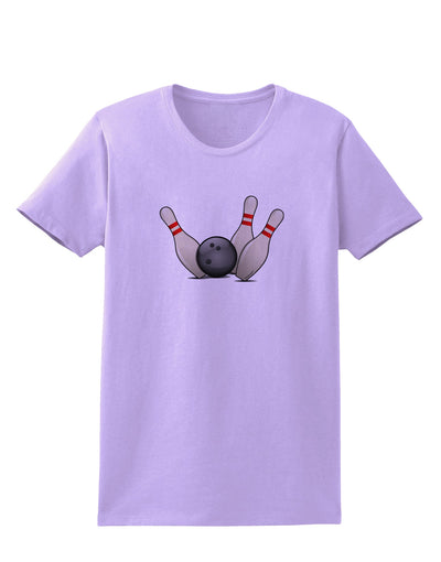 Bowling Ball with Pins Womens T-Shirt-Womens T-Shirt-TooLoud-Lavender-X-Small-Davson Sales