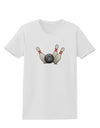 Bowling Ball with Pins Womens T-Shirt-Womens T-Shirt-TooLoud-White-X-Small-Davson Sales