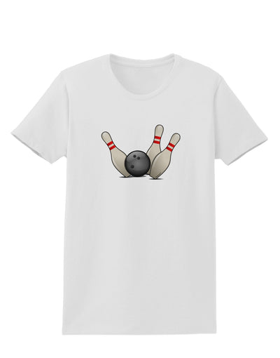 Bowling Ball with Pins Womens T-Shirt-Womens T-Shirt-TooLoud-White-X-Small-Davson Sales