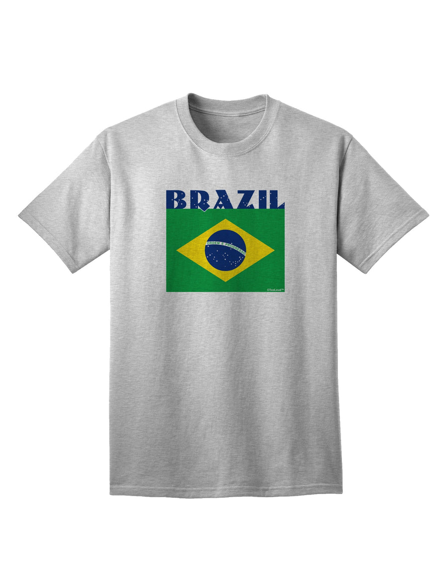 Brazil Flag Adult T-Shirt: Patriotic Fashion Statement for the Modern Individual-Mens T-shirts-TooLoud-White-Small-Davson Sales