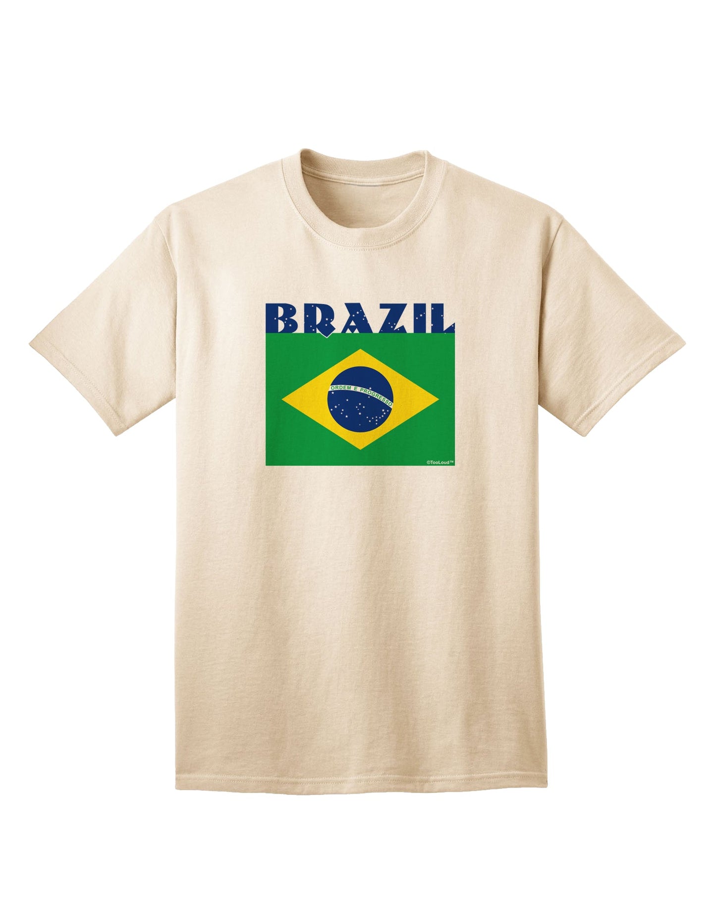 Brazil Flag Adult T-Shirt: Patriotic Fashion Statement for the Modern Individual-Mens T-shirts-TooLoud-Natural-Small-Davson Sales