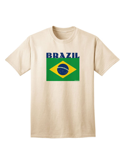 Brazil Flag Adult T-Shirt: Patriotic Fashion Statement for the Modern Individual-Mens T-shirts-TooLoud-Natural-Small-Davson Sales